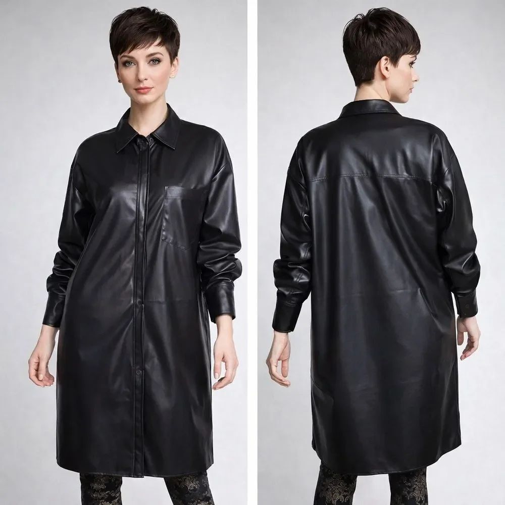 NWT Retrod Vegan Leather Coat Dress